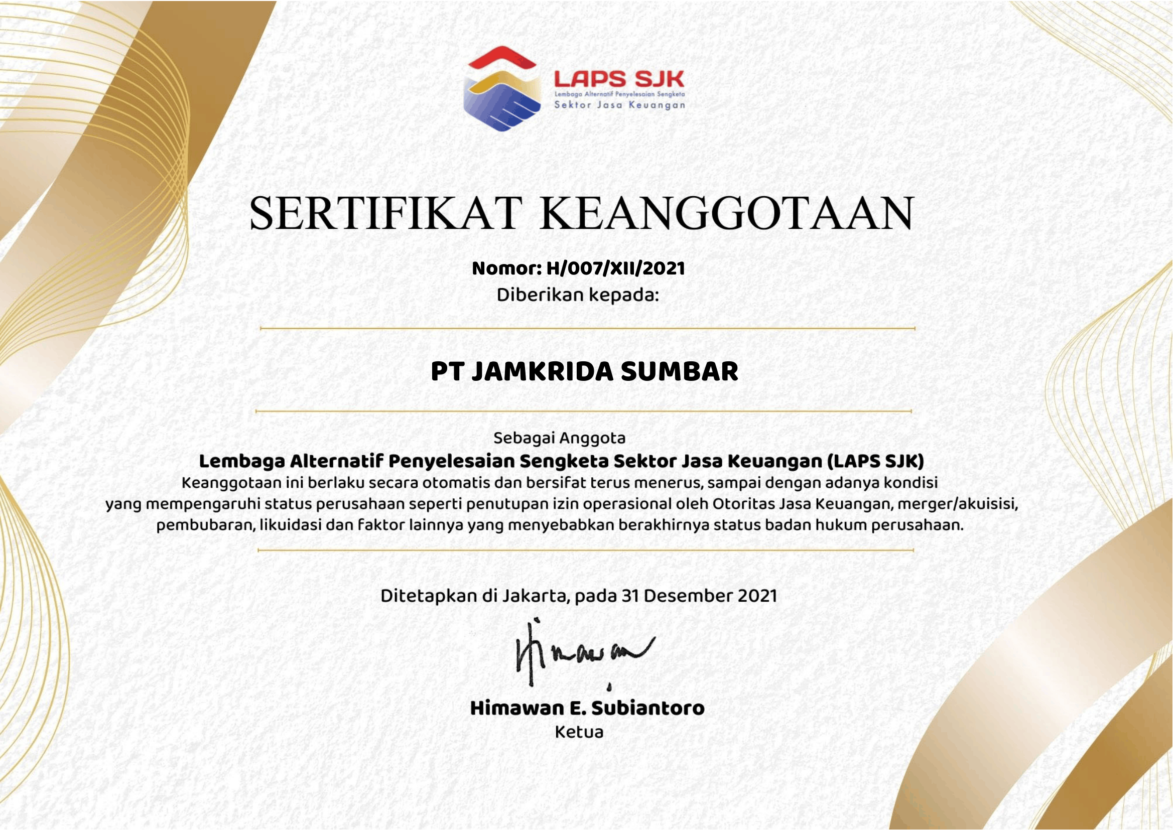 Sertifikat LAPS